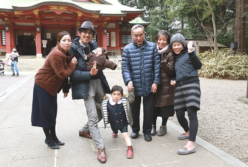 お宮参り写真 撮影場所 世田谷八幡宮 ハッピー