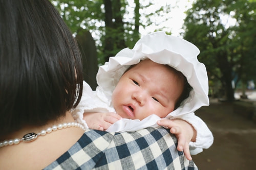 お宮参り写真 撮影場所 水天宮 日枝神社 赤ちゃん、かわいい写真