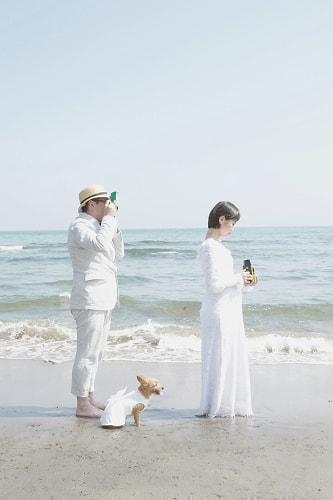 ブライダル(エンゲージメントフォト)写真 撮影場所 鎌倉(海) 家族写真２