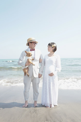 ブライダル(エンゲージメントフォト)写真 撮影場所 鎌倉(海) 家族写真６