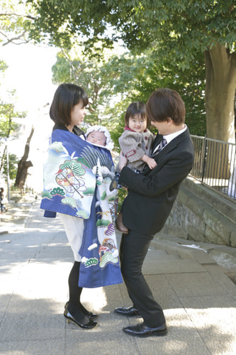 お宮参り写真 撮影場所 横浜 伊勢山皇大神宮 お宮参り着物レンタル６