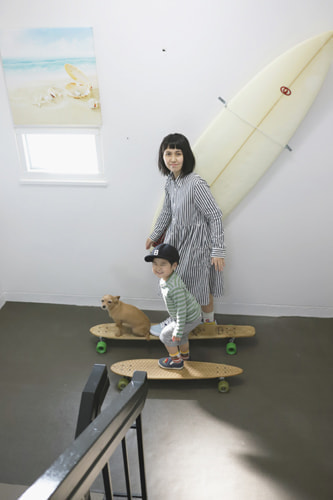 無垢材を使用したスケートボード